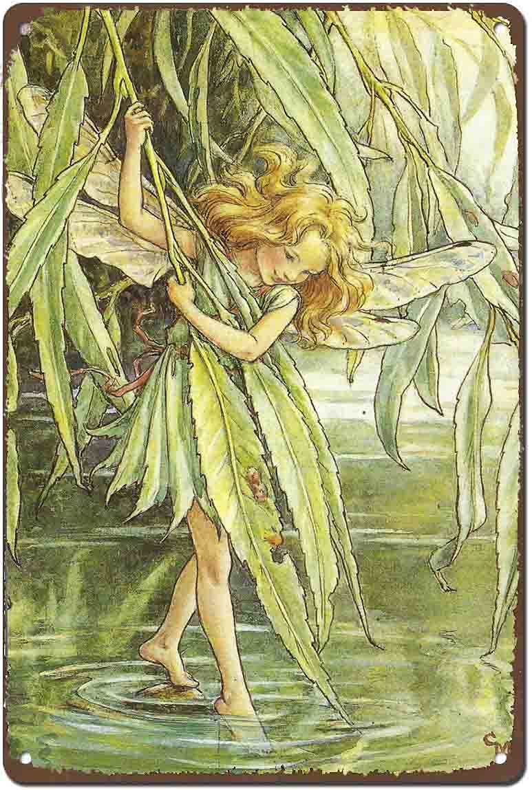 Yelacecca Willow Fairy Flower Fairies Funny Vintage Metal Sign Poster 8X12 Inches
