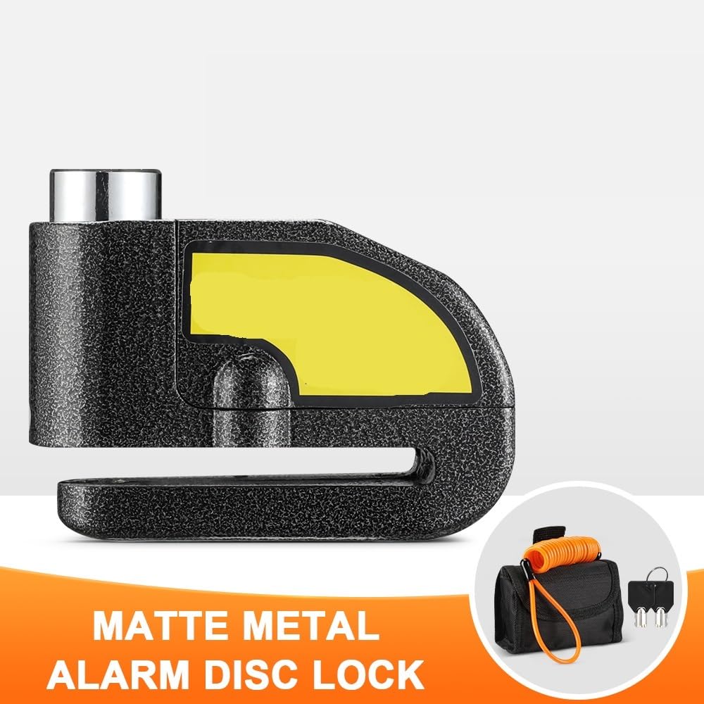 Bloccadisco Moto Allarme moto Blocco freno a disco antifurto di sicurezza adatto per Vespa Blocco manubrio(Orange)