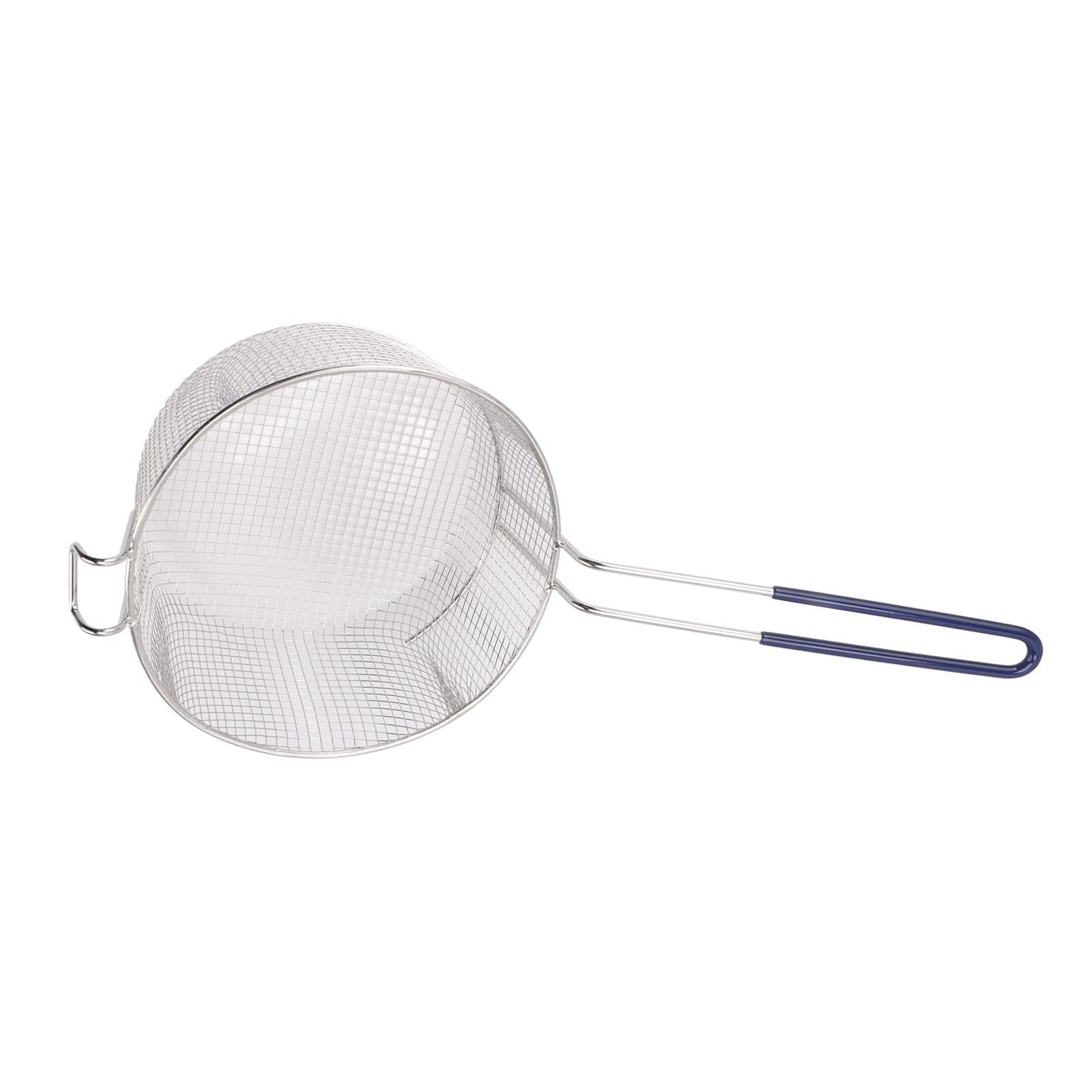 Red para Freír, Cesta para Freír con Mango Largo, Lavable, Resistente Al óxido, Resistente a la Carga, Acero Inoxidable, 23 Cm para Nuggets de Pollo (Mango de goma)