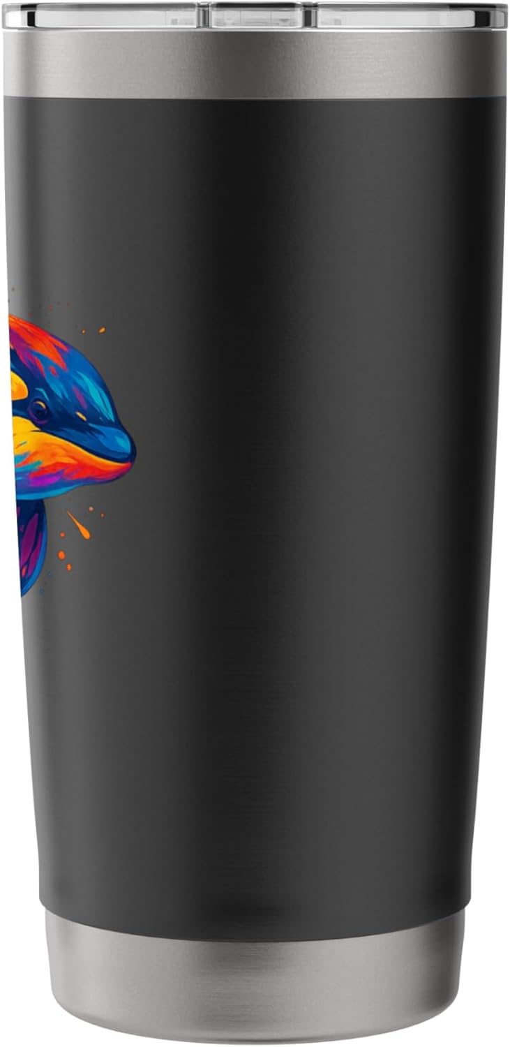Orca Whale Paint Drip - Zoo Favorite Animal Stainless Steel Insulated Tumbler - Image 2