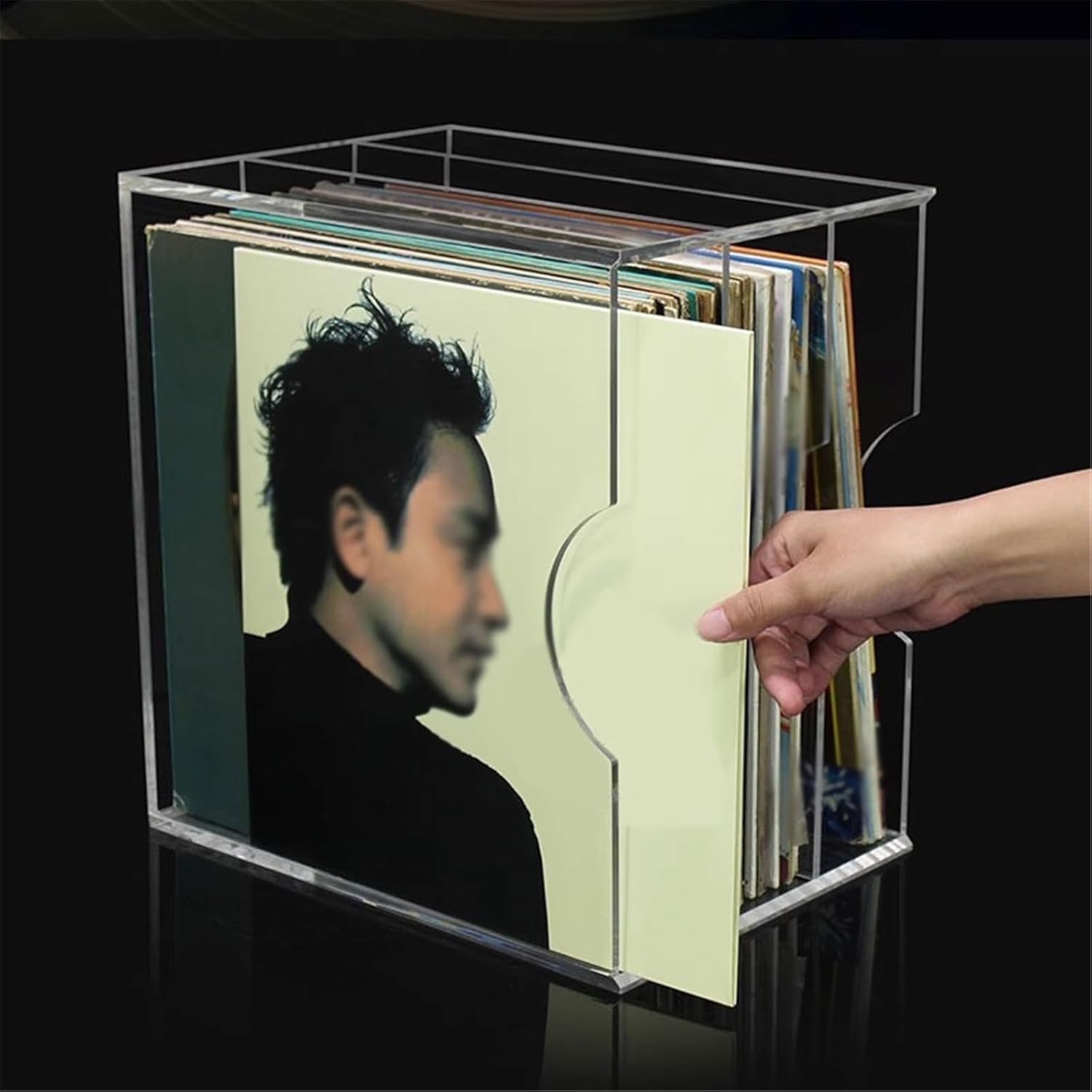 CD Storage Rack Three-tiered Acrylic Vinyl Record Display Box Shelf Album Books Storage Rack