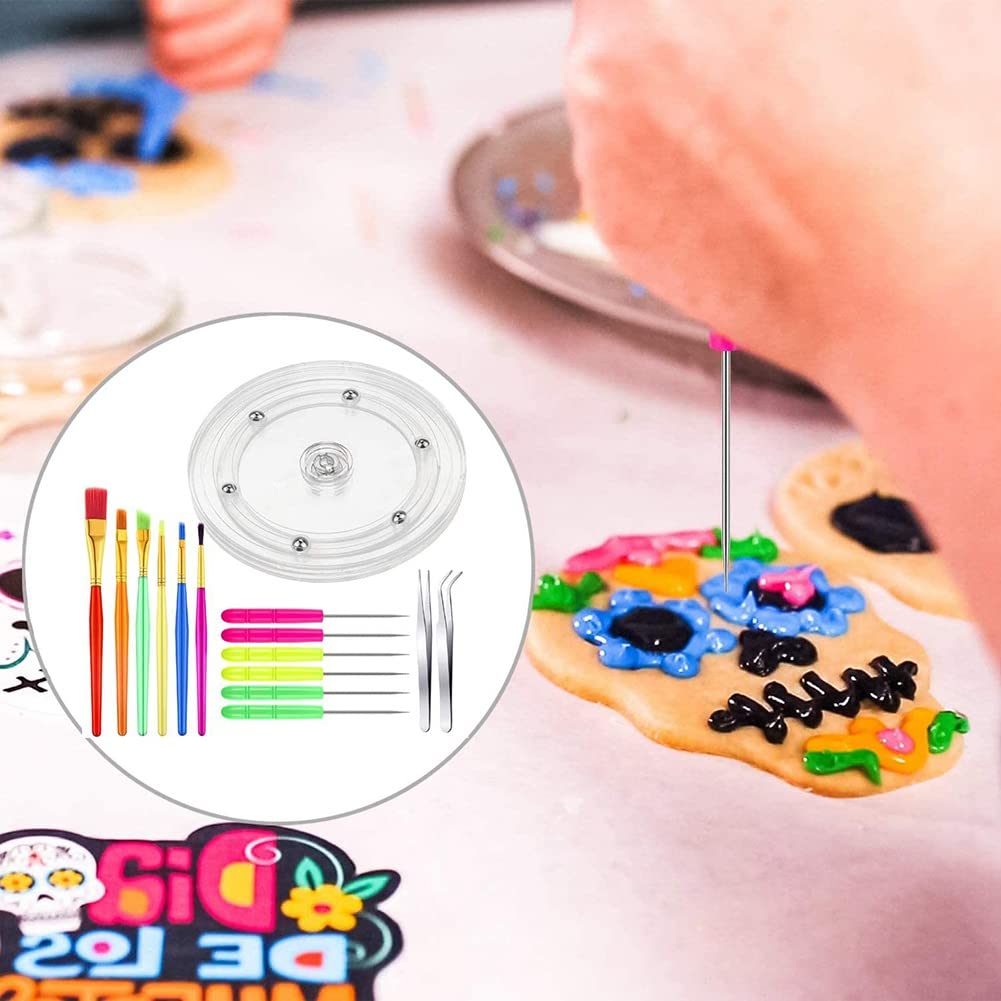 Kit di 15 pezzi per decorare biscotti, giradischi, pennelli per biscotti, per tracciare la cucina
