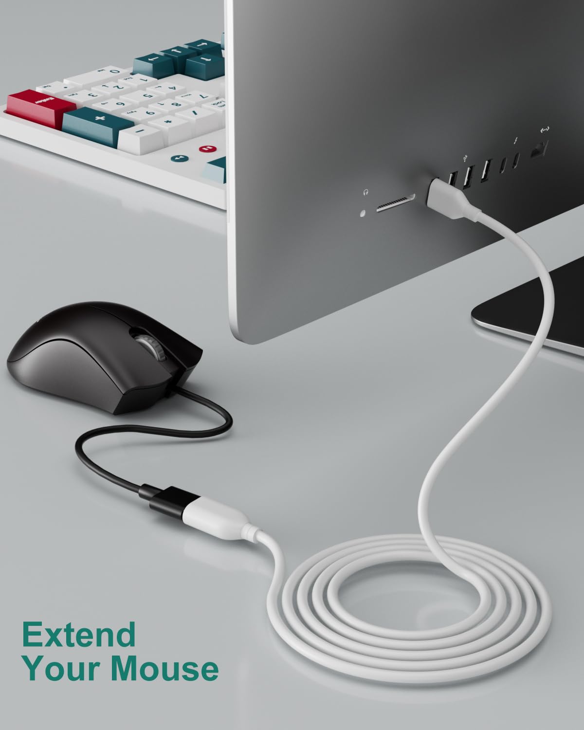 Cable alargador USB de 3 m, extralargo, tipo A macho a hembra, USB 2.0, cable de extensión USB A de carga y transferencia de datos para teclado, ratón, impresora, unidad flash, disco duro