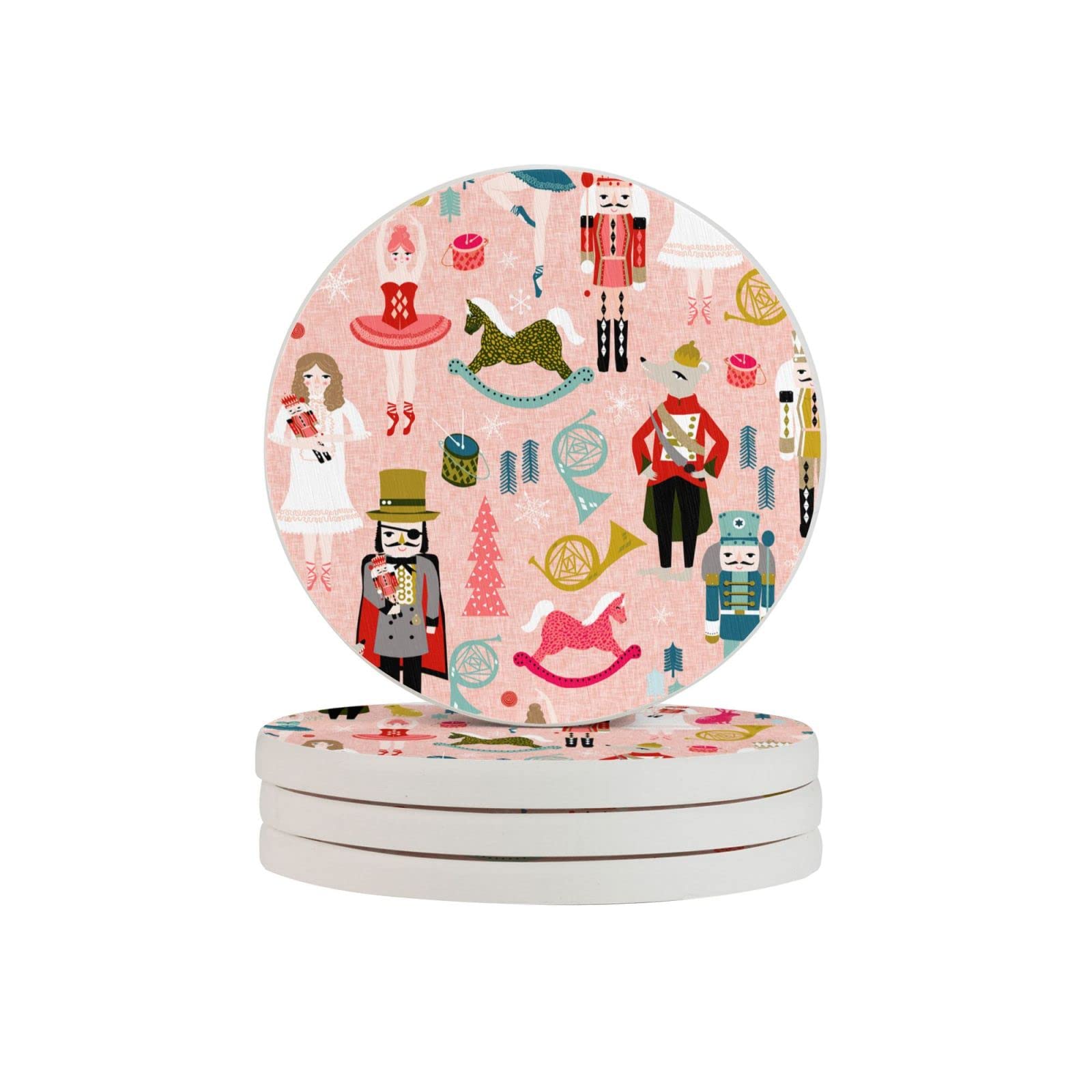 Nutcracker Six Piece Drink Coaster for Tabletop Protection Place Mats for Home Decor