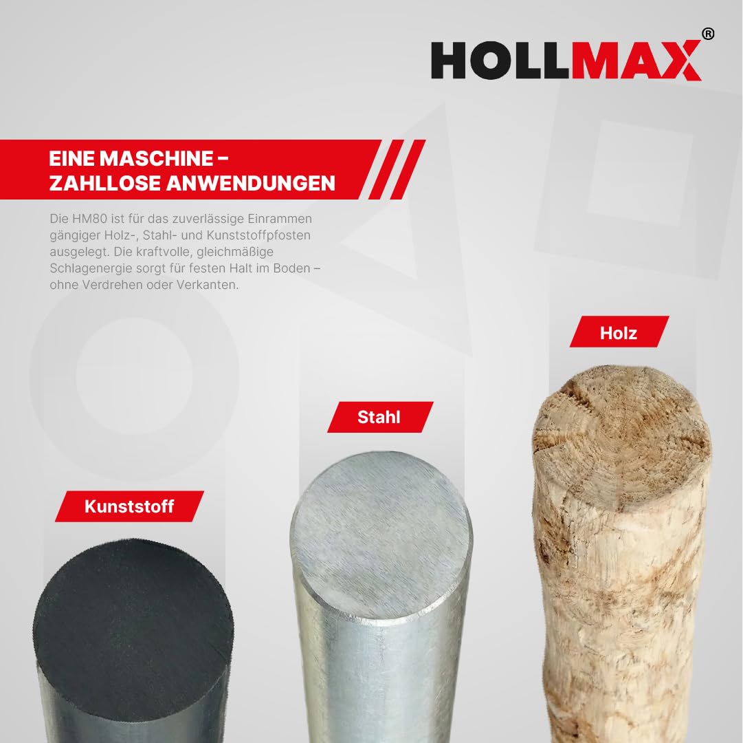 Motor-Pfahlramme/Pfostentreiber HM80 4-Takt (37 ccm) für Durchmesser bis zu 81 mm
