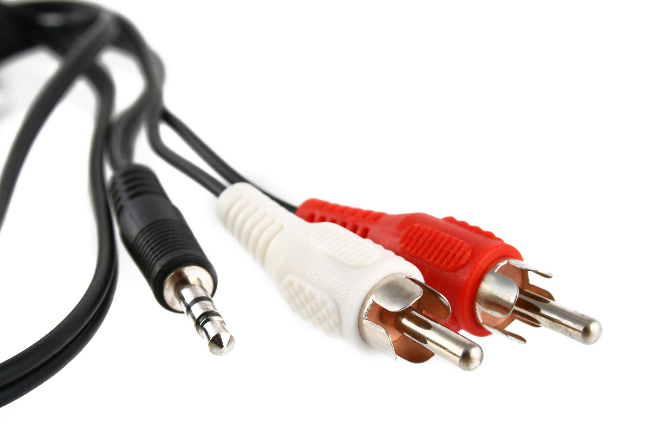 Y Audio Kabel 2 M – 2x RCA Auf 1x 3,5 Mm Klinke (90°), Vergoldet, Dunkelblau, Für Audio-Anschlüsse