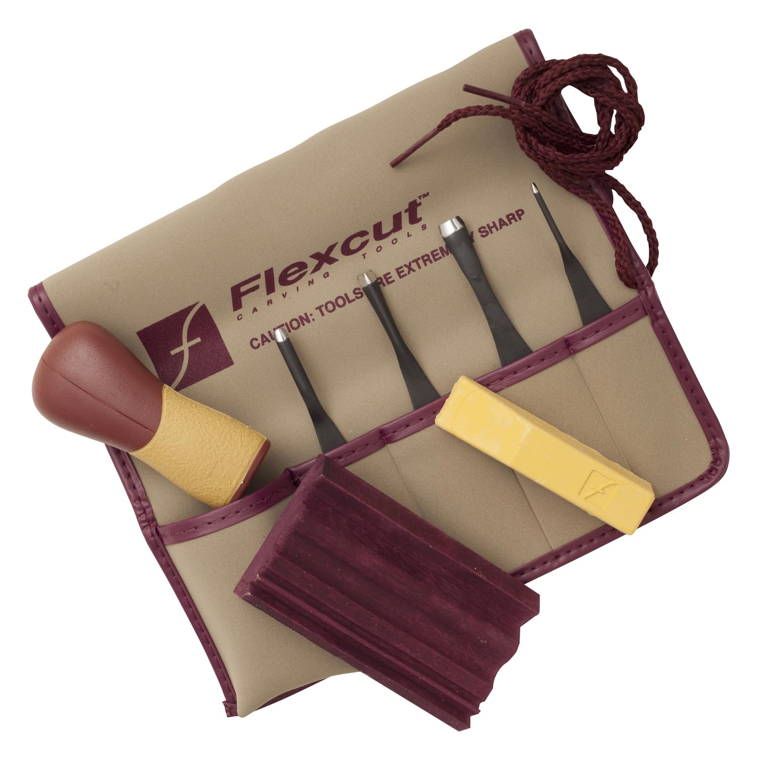 FLEXCUT Wood Carving Tools Set 5 Piece Lino & Relief Printmaking Set for Wood & Linoleum SK130, Made in USA