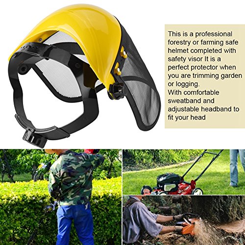 Casco de seguridad forestal con visera de malla ajustable para poda 2