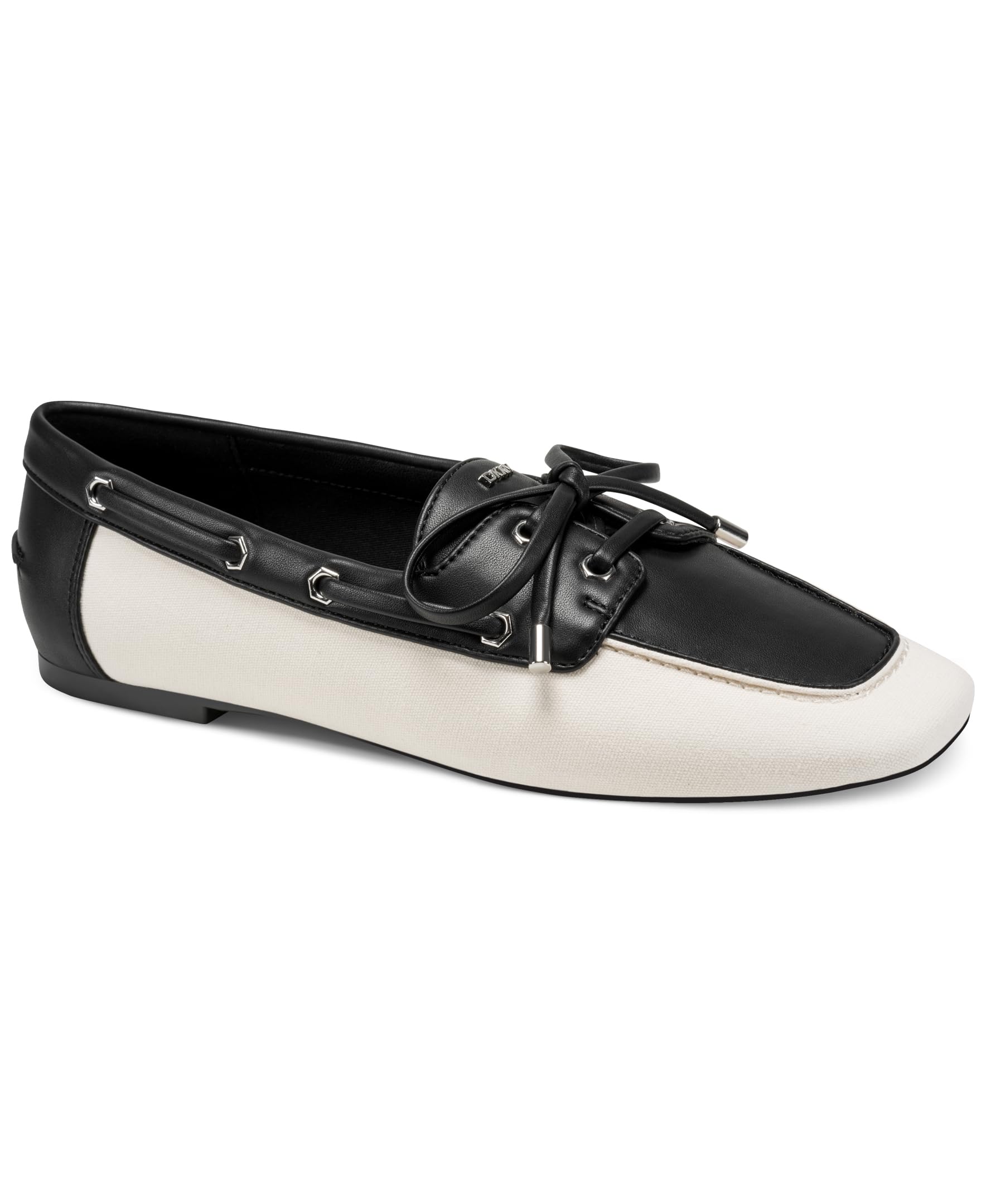 

                                                    DKNY Women's Delmar Boat Shoe Loafer, Coconut/Blac
