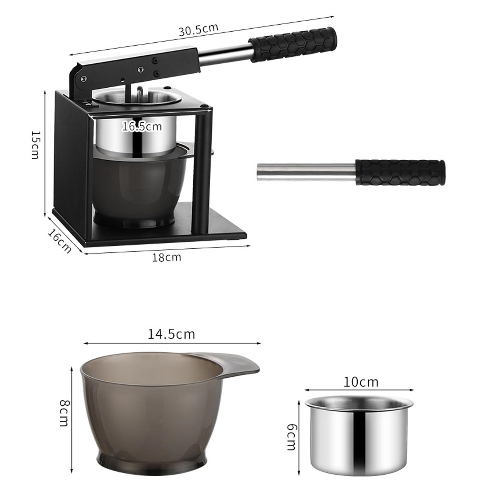 Exprimidor Manual De Acero Inoxidable 304, Exprimidor De Palanca Resistente Con 2 Placas De Filtro Intercambiables, Base Antideslizante, Para Naranjas, Limones Y Puré De Patatas.