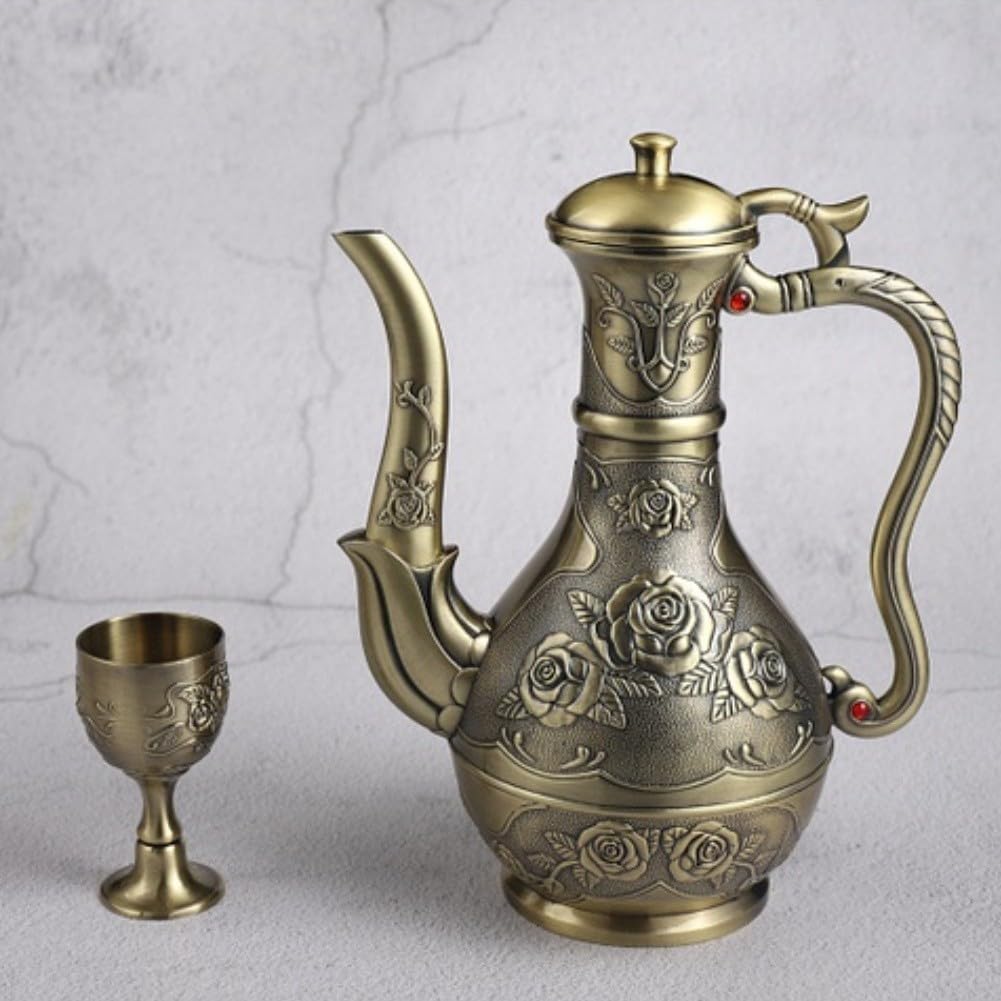 Wein-Set aus Zinklegierung, 500 ml, kratzfest, Bronze