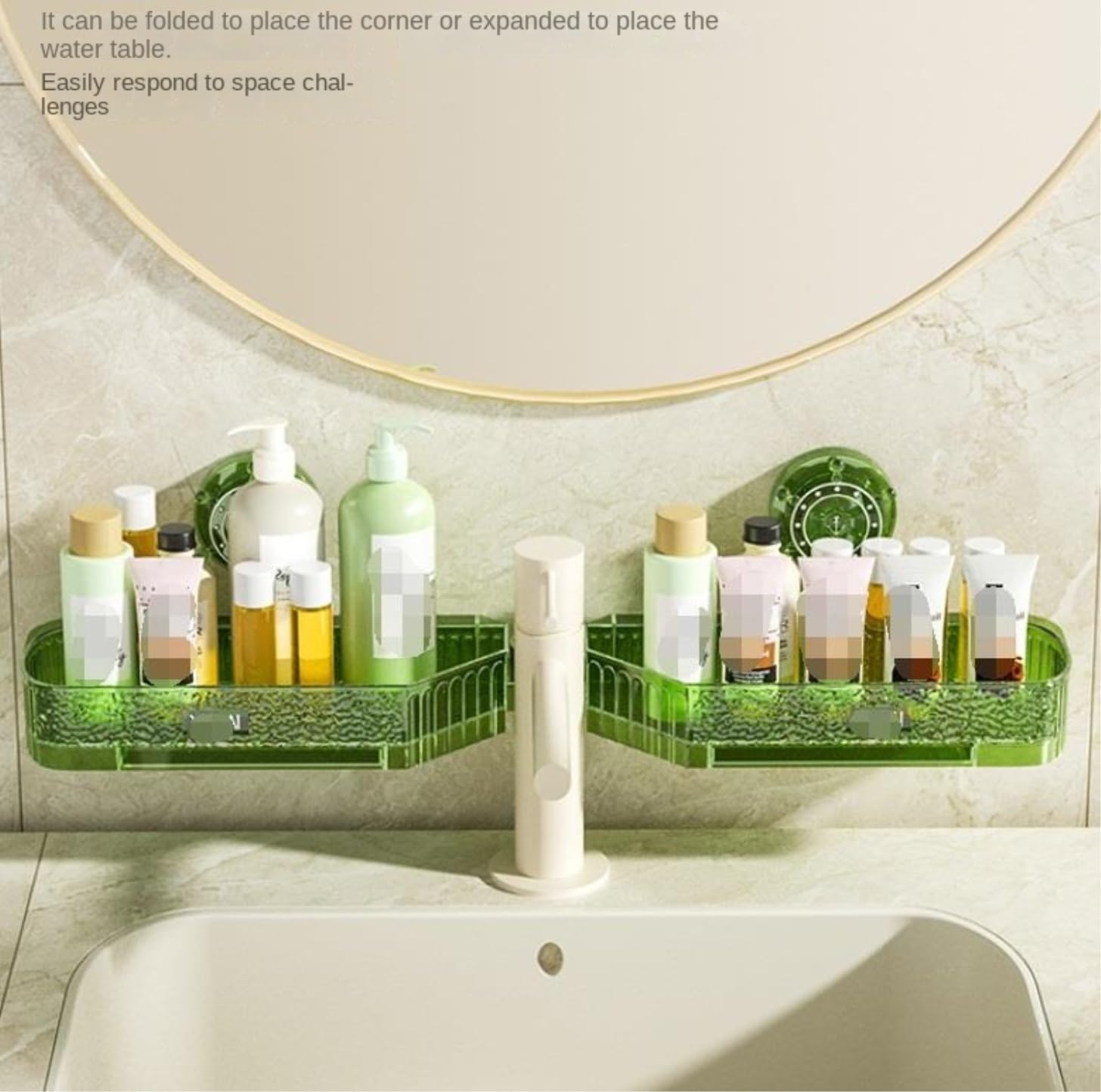 Mensole Bagno Portaoggetti per Doccia Angolare, Ventosa, Organizer per Senza Foratura per Il Bagno Accessori(Transparent)