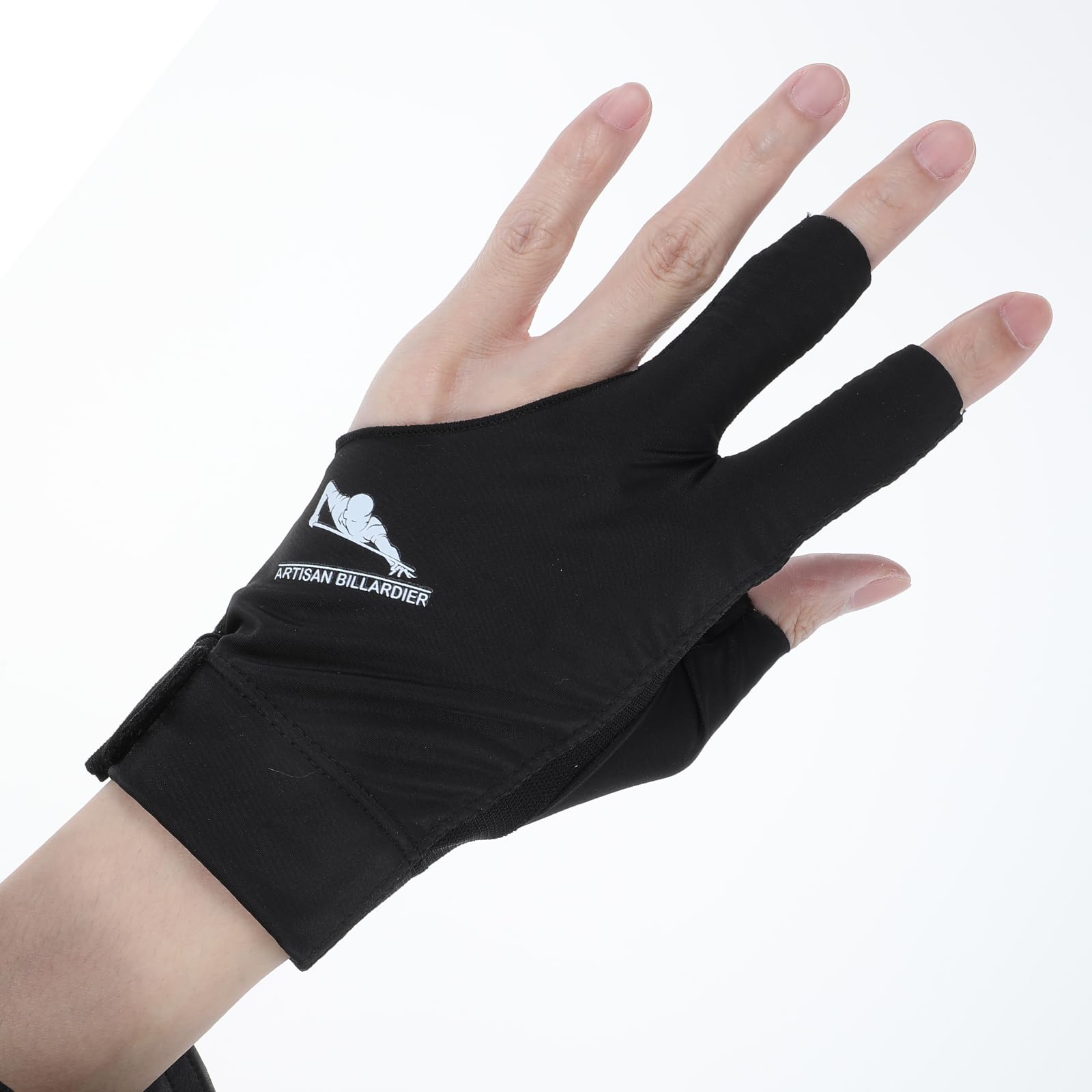 Guantes de billar para mano izquierda, guantes de billar para hombres, proceso de empalme, taco de billar, guantes deportivos, tallas populares, guantes elásticos de 3 dedos, guantes de billar