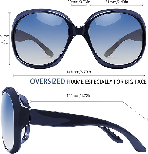 Miniatura 3 de Joopin Lentes de sol polarizados para mujer, de gran tamaño, de gran tamaño, para conducir, con protección UV, lentes de sol grandes