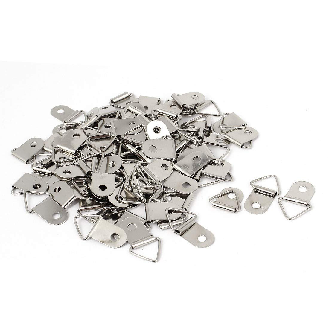 New Lon0167 100Pcs 2.7x1.5cm Featured Double Hole Triangle reliable efficacy Rings Picture Frames Hanger Hooks(id:98c d1 2c 4ef)