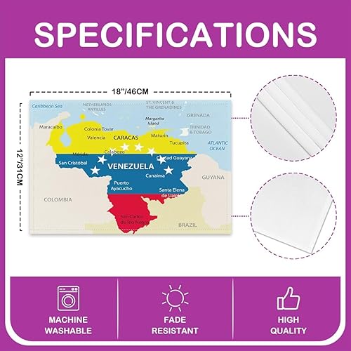 Miniatura 4 de jejeloiu Mantel individual de 18 x 12 pulgadas, diseño de mapa de palabras, lavable, tela decorativa, manteles individuales para niños, adolescentes