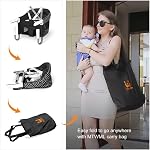MTWML Portable High Chair for Table,Hook On High Chair That Attaches to Table,Space Saver Clip On Counter High Chair for Baby,Easy Clean Baby Feeding Seat with Carry Bag for Travel(Stripe-Black)