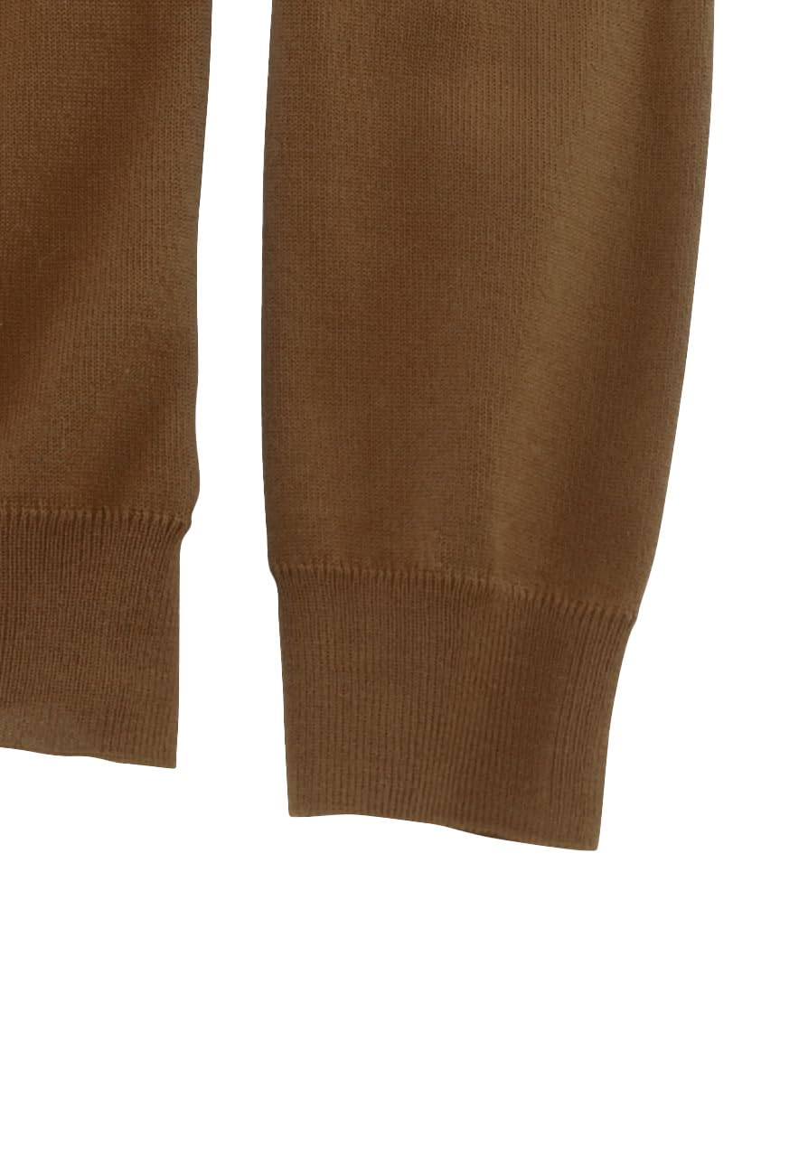 Marvelis Pull décontracté pour homme - Col en V - Couleur unie - Marron, marron, XL