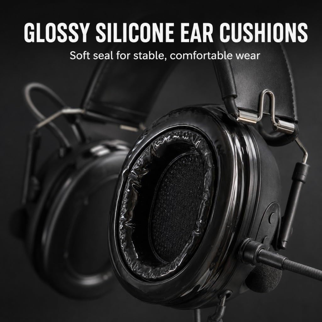 Tapones For Los Oídos Tácticos De Silicona C2, Color Negro, Reducción Ruido, Auriculares con Pastilla Sonido For Uso Táctico Diario