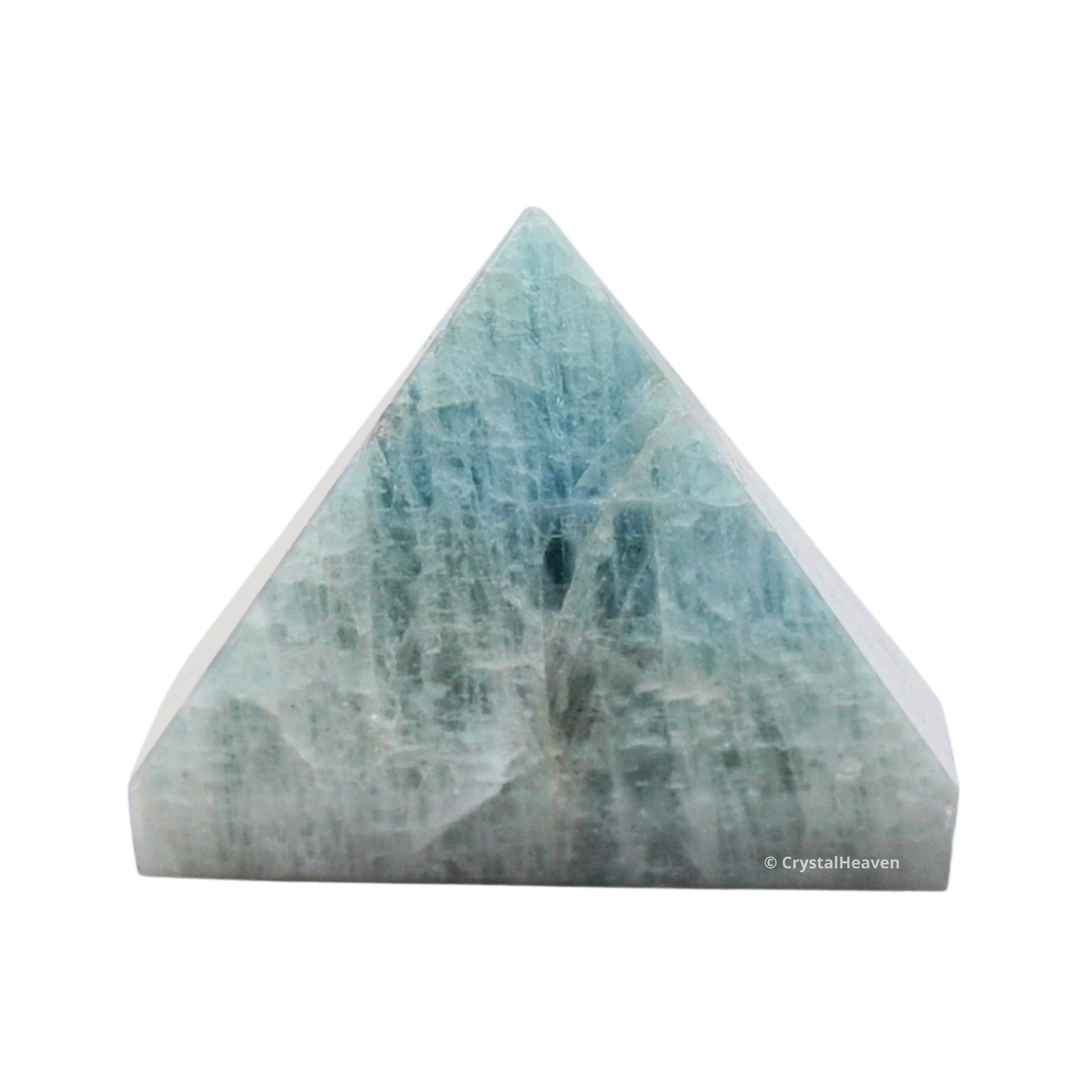 Crystal HeavenCrystal Heaven Certified Aquamarine Pyramid-1" Inch Crystal Pyramid For Positive Energy, Vastu, Reiki & Chakra Healing