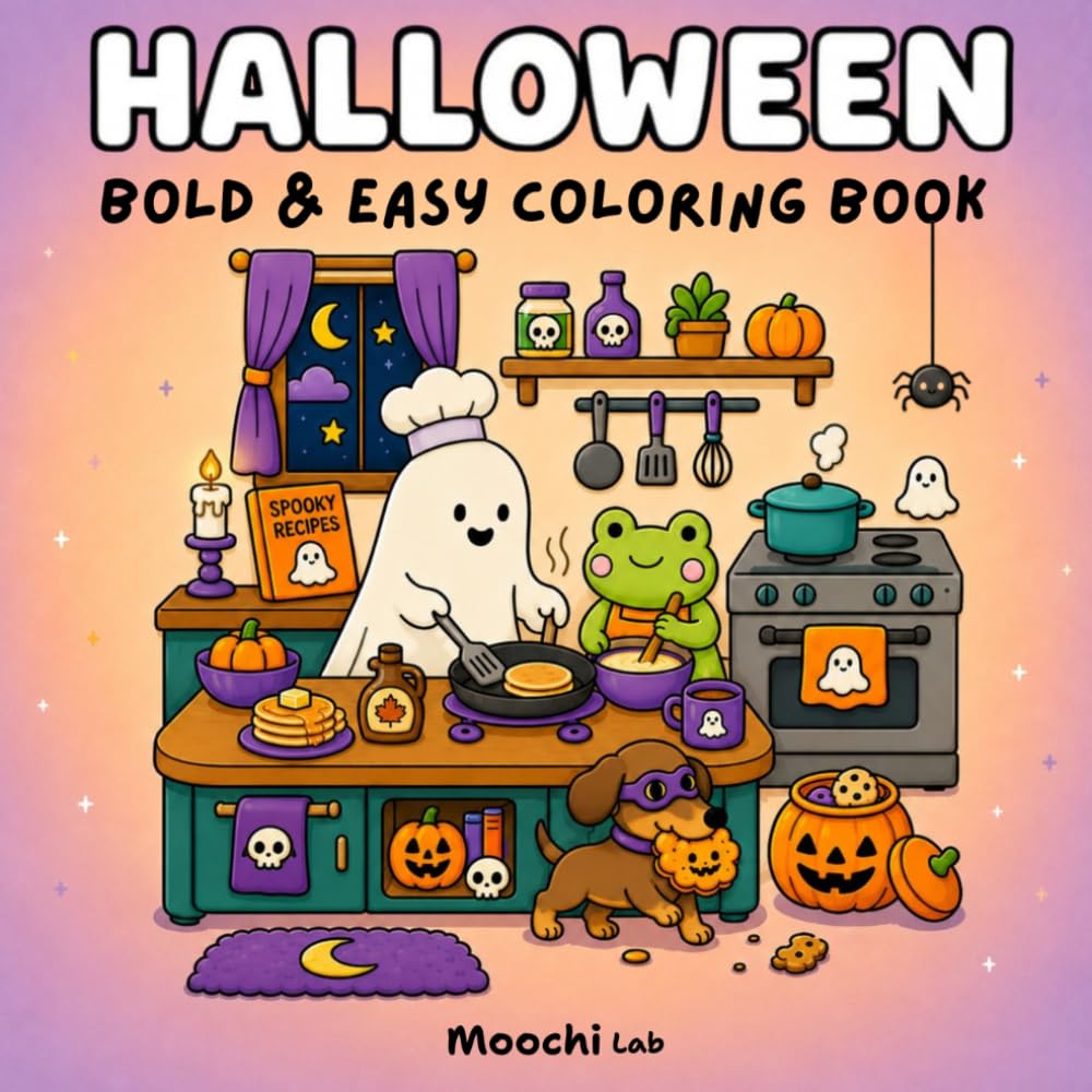 Halloween: A Spooky Cute Bold & Easy Coloring Book for Kids & Adults (Spooky Dose Collection)