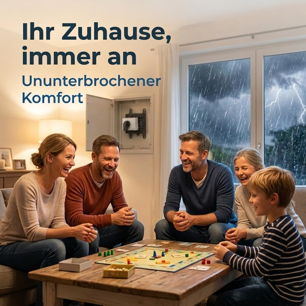 Sälzer Notstrom Umschalter - 63A - Lastumschalter 4-polig - Netz-0-Not - Schnappmontage für Hutschiene (Umschalter 63A)
