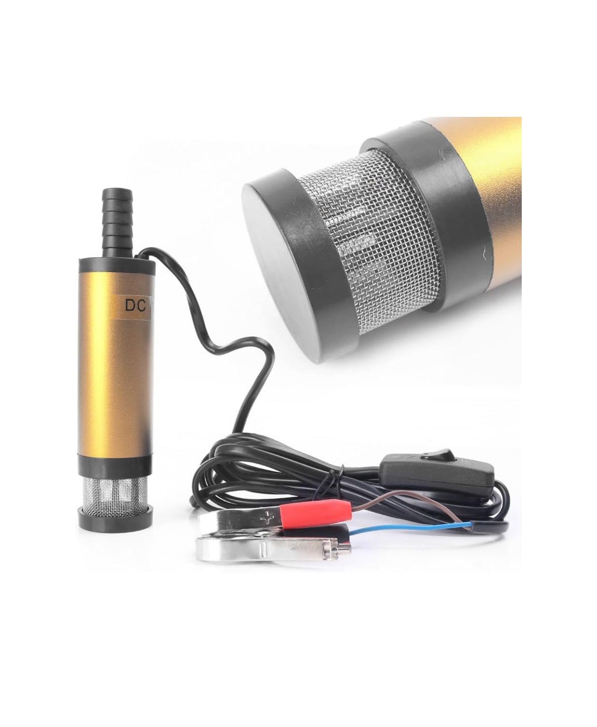 DC 12V 90W Submersible Water Diesel Pump, 5A Electric Water Oil Diesel Fuel Transfer Fluid Pump 51mm DC 30L/Min Submersible Portable Fuel Transfer-image-42