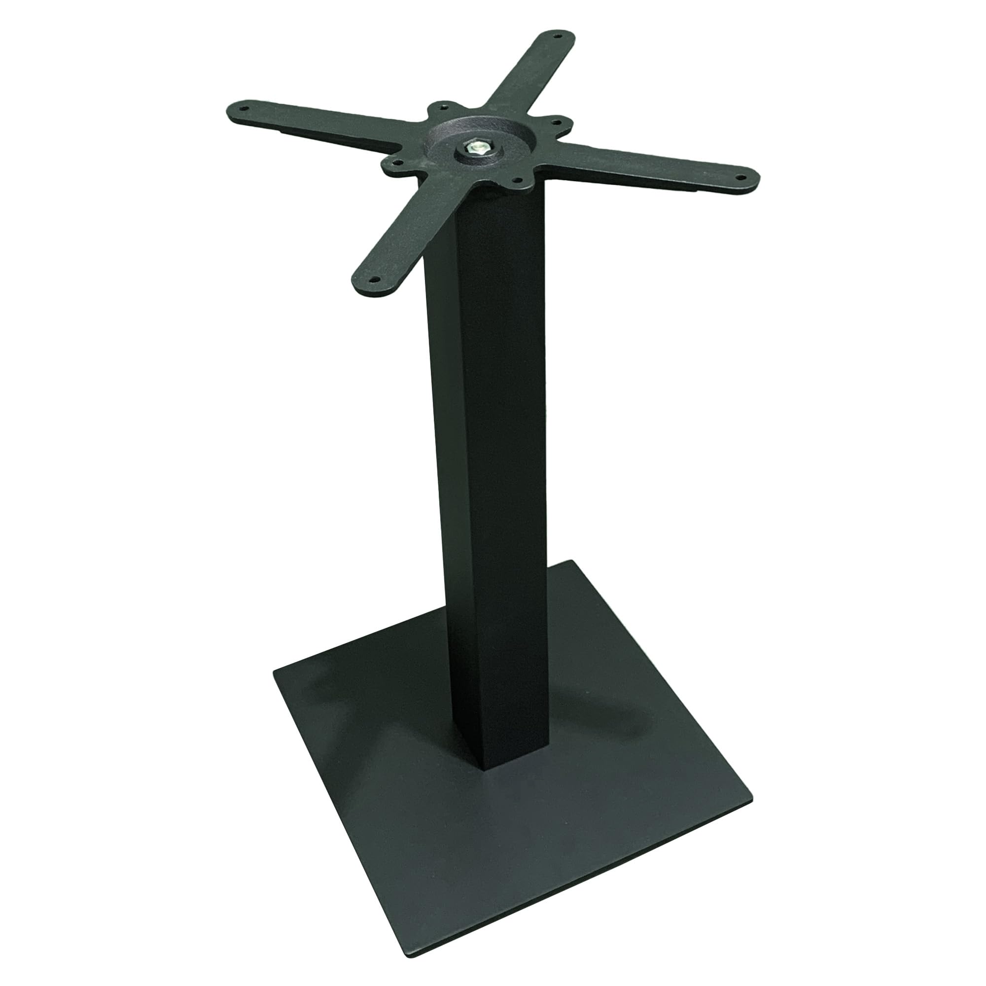 Sicignano | Base de mesa de hierro de 75 cm de altura – Universal, estable, apta para tableros de madera de mármol – Robusta y fácil de montar para casa, bar, restaurante u oficina (liso), color negro