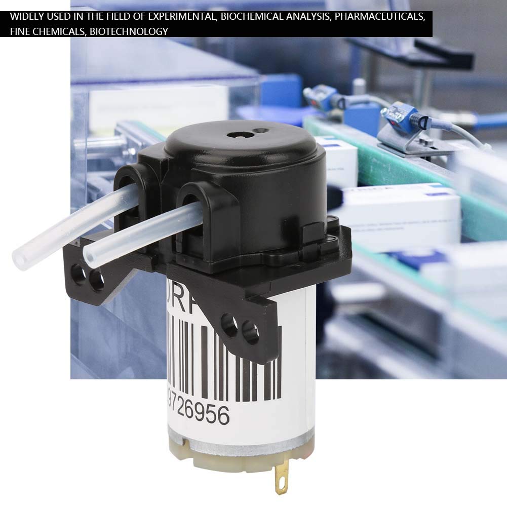 Miniature, SelfPriming Titration Pump, 6V Miniature Silent Peristaltic Pump, SelfPriming DC Titration Pump (6V right angle black)