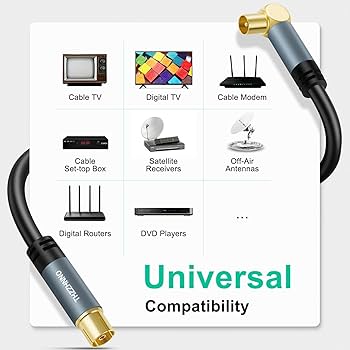 アンテナケーブル 5m Amazon | Thzzhnnoテレビアンテナ 延長 ケーブル 5M、 L字 オスプラグ