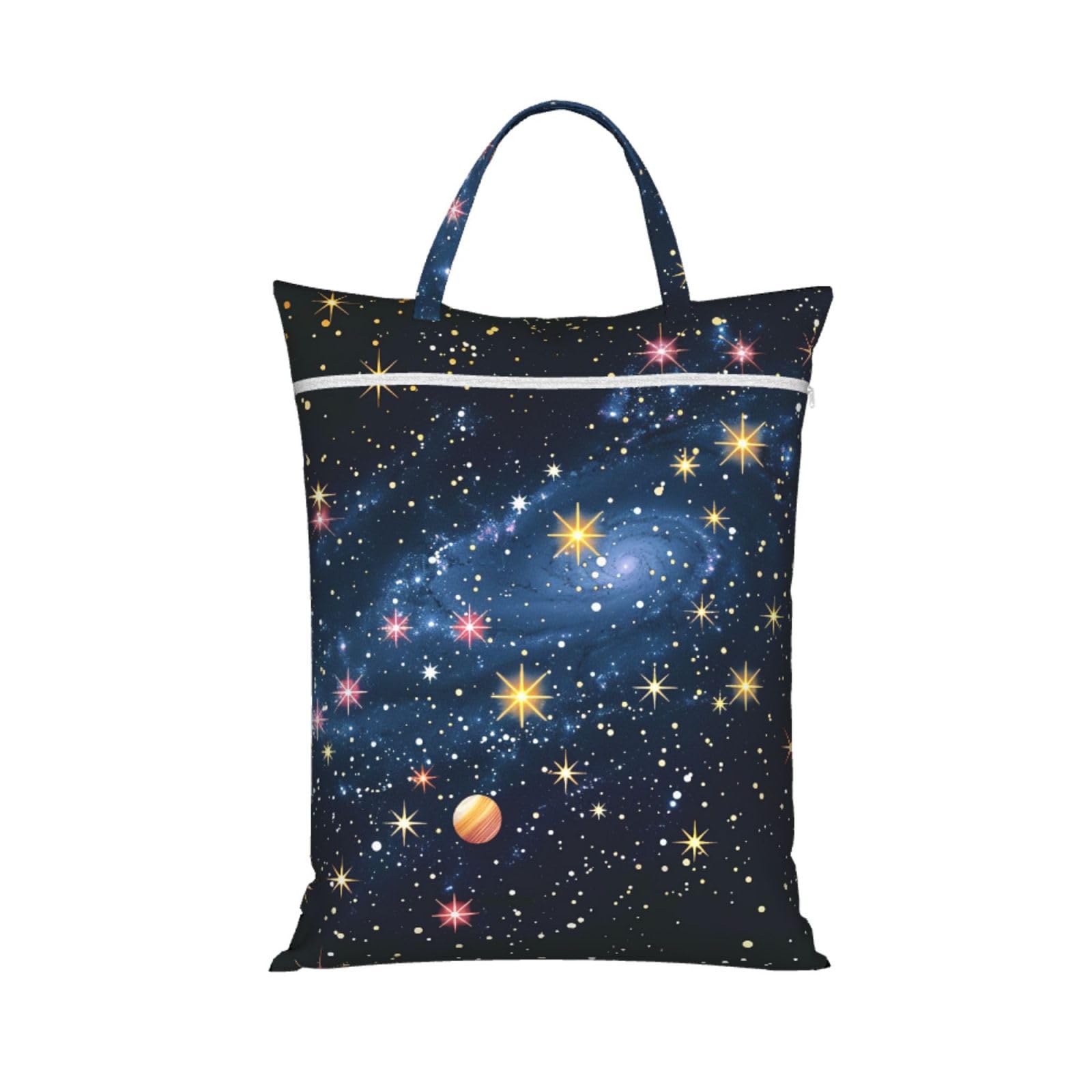 Large Travel Laundry Bags,Constellation Star Clusters Galaxies Print with Handle Foldable Laundry Bag for Holidays Gym Swimming and Family Trips, 1Pcs