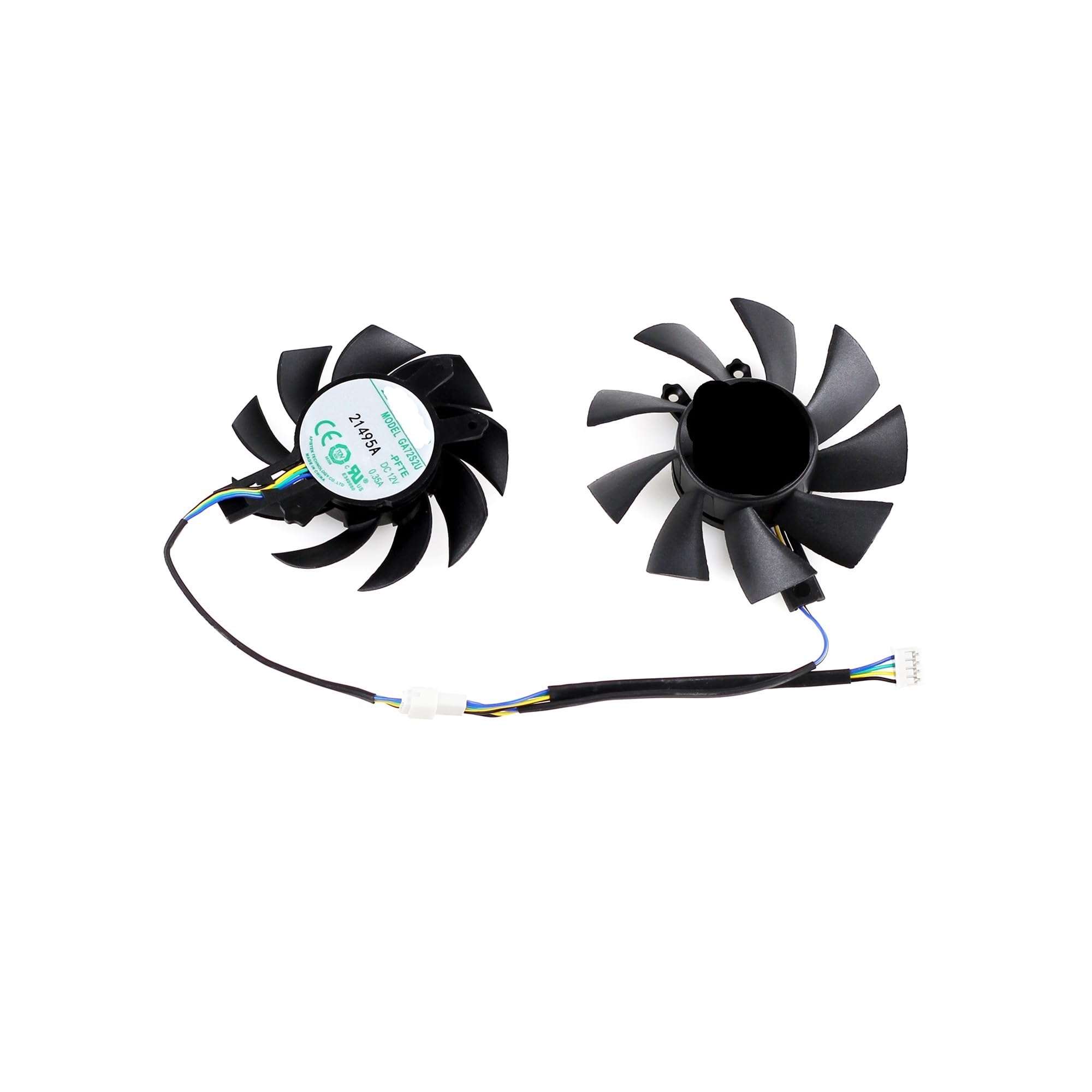 muyihui 2 szt./zestaw GA72S2U GA82S2H wentylator chłodzący do karty 1660 SUPER Ti Twin ZT-T16620F-10L