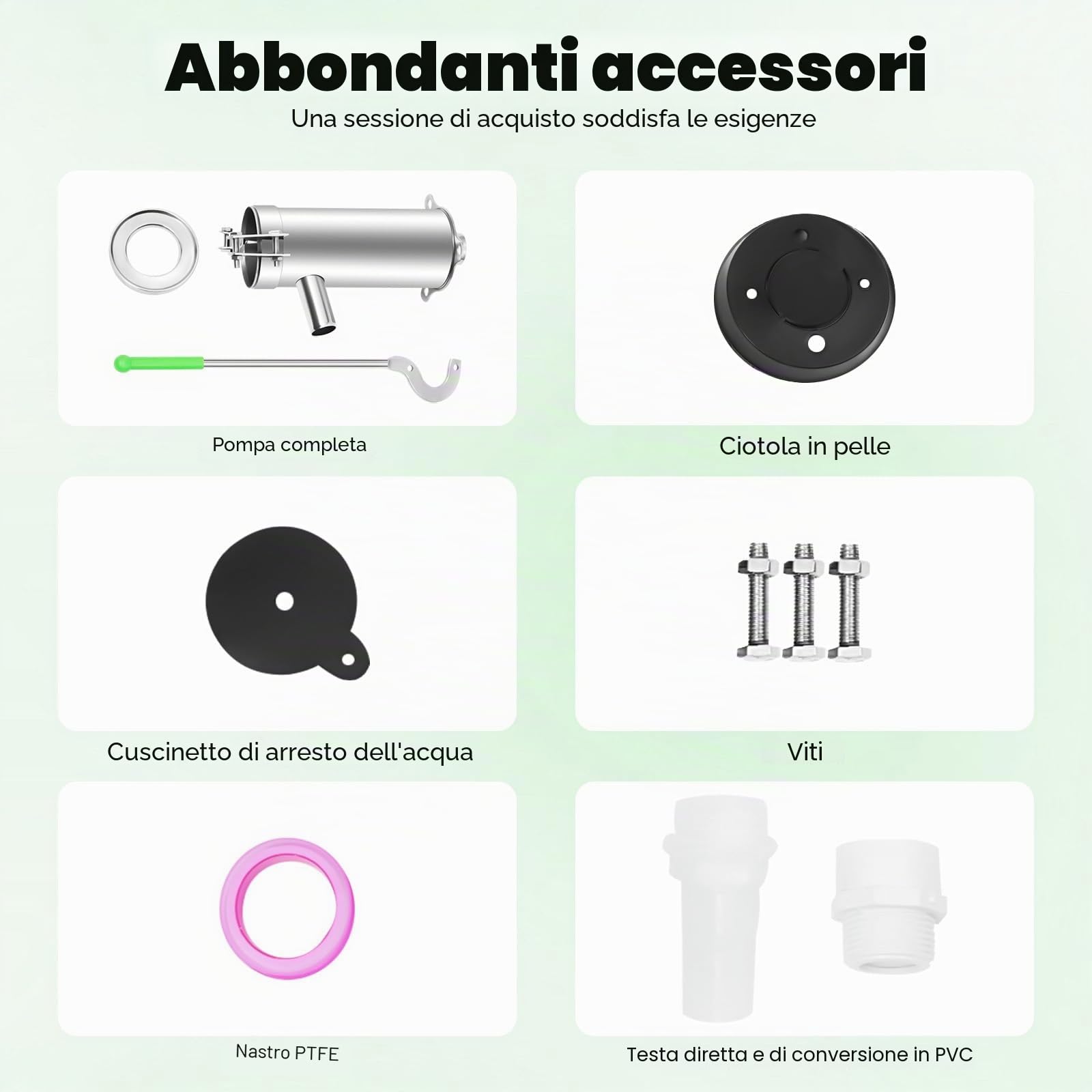 Pompa dell'acqua in acciaio inox, Home pompa da giardino manuale di ricambio, pompa a mano per acque sotterranee fino a 10 m di profondità