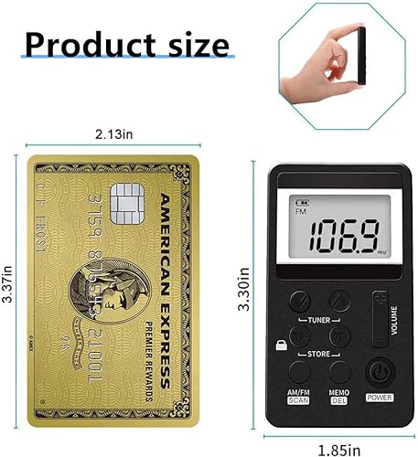 Miniatura 4 de Radio AMFM portátil con batería recargable, transmisión de estilo retro con conector de auriculares de 0.138in, ligero para lectura de caminata de