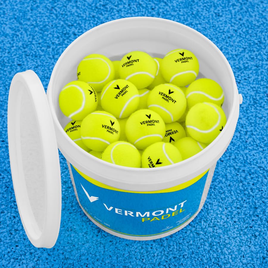 FORZA Vermont Pelotas de pádel | Pelotas de Entrenamiento para Todas Las Superficies de cancha - Disponibles en Tubos de 3 o baldes de 60