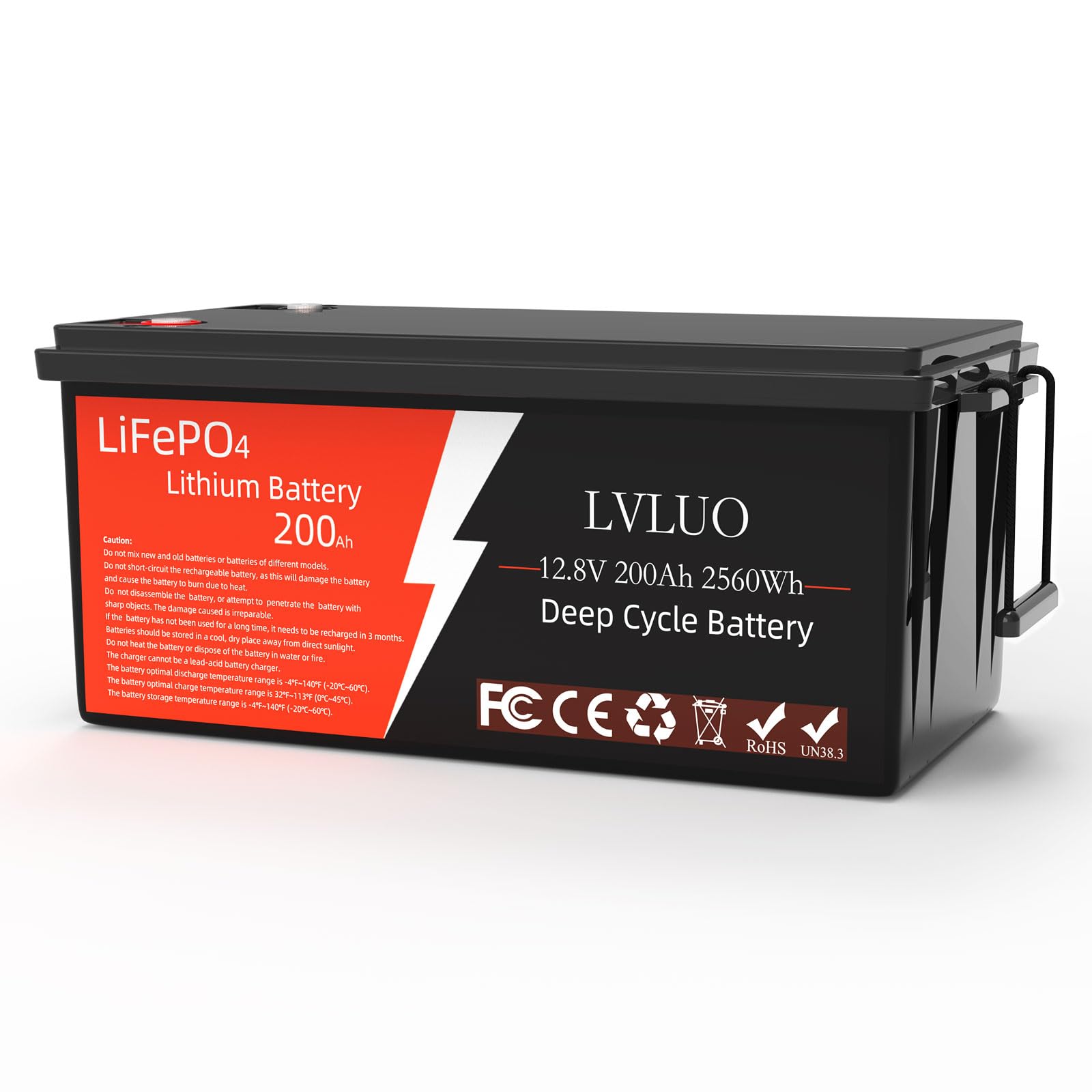 LiFePO4 Battery 12v 200ah Lithium Battery - 300A Over Current Protection Deep Cycle Battery for Trolling motor, Cabin,Marine, Off-Grid Home Energy Storage