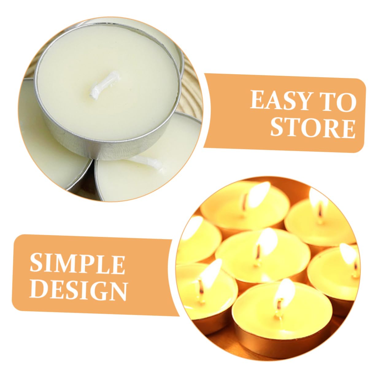 Candele Tealight Rotonde Piccole 100 Pezzi Paraffina Bianche