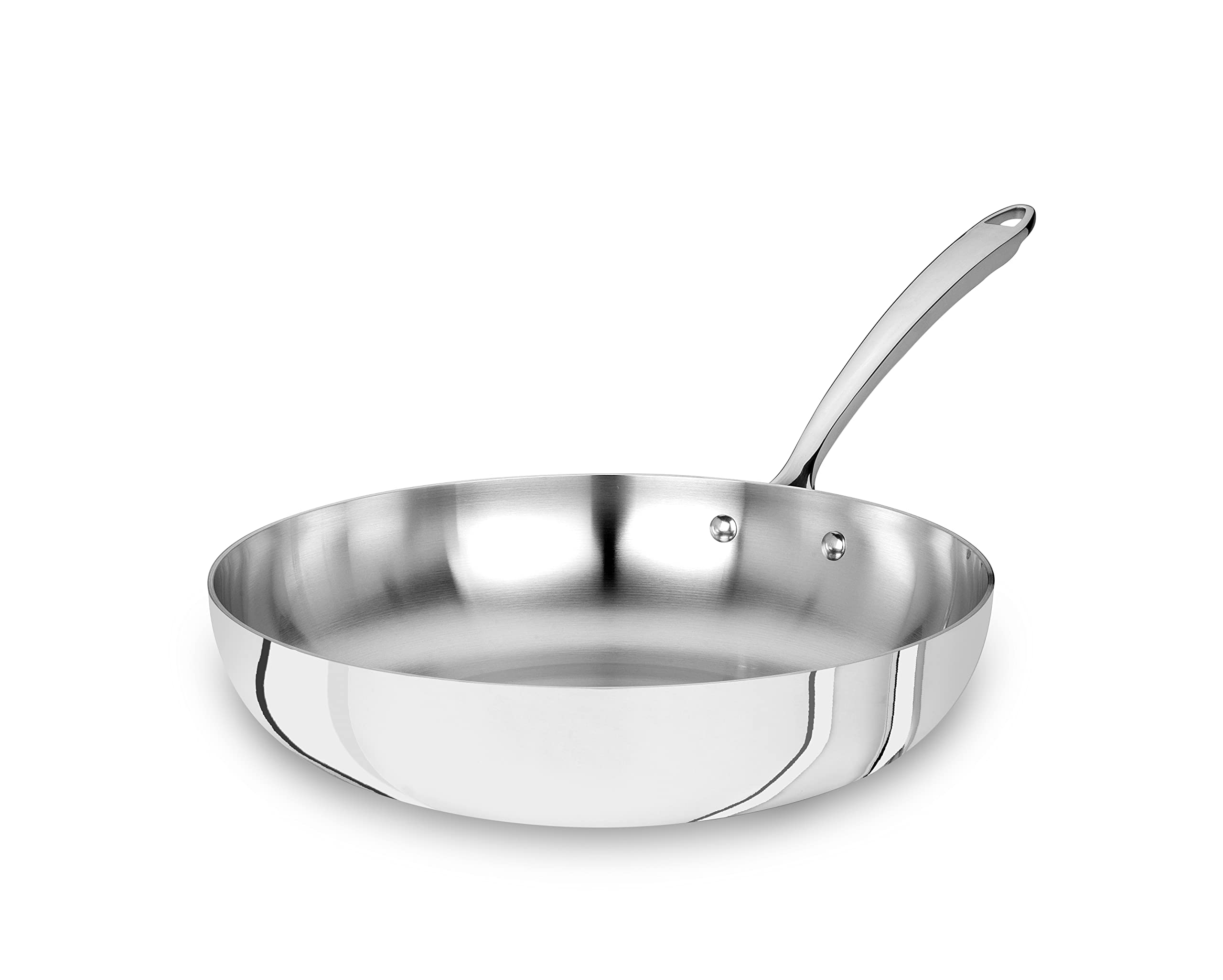 Pentole Agnelli Padella Svasata Alta Alu-Inox per induzione 1907 con Manico Tubolare Inox, diam. 28cm