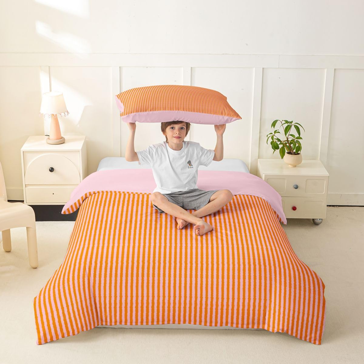 Feelyou Ombre Orange Duvet Cover Toddler Size