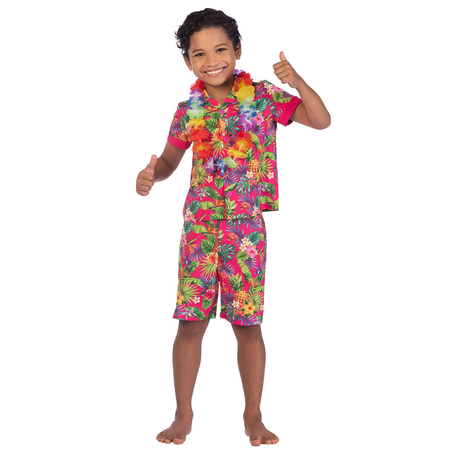 amscan (PKT) (9911437) Child Boys Hawaii Set Pink Costume (10-12yr)