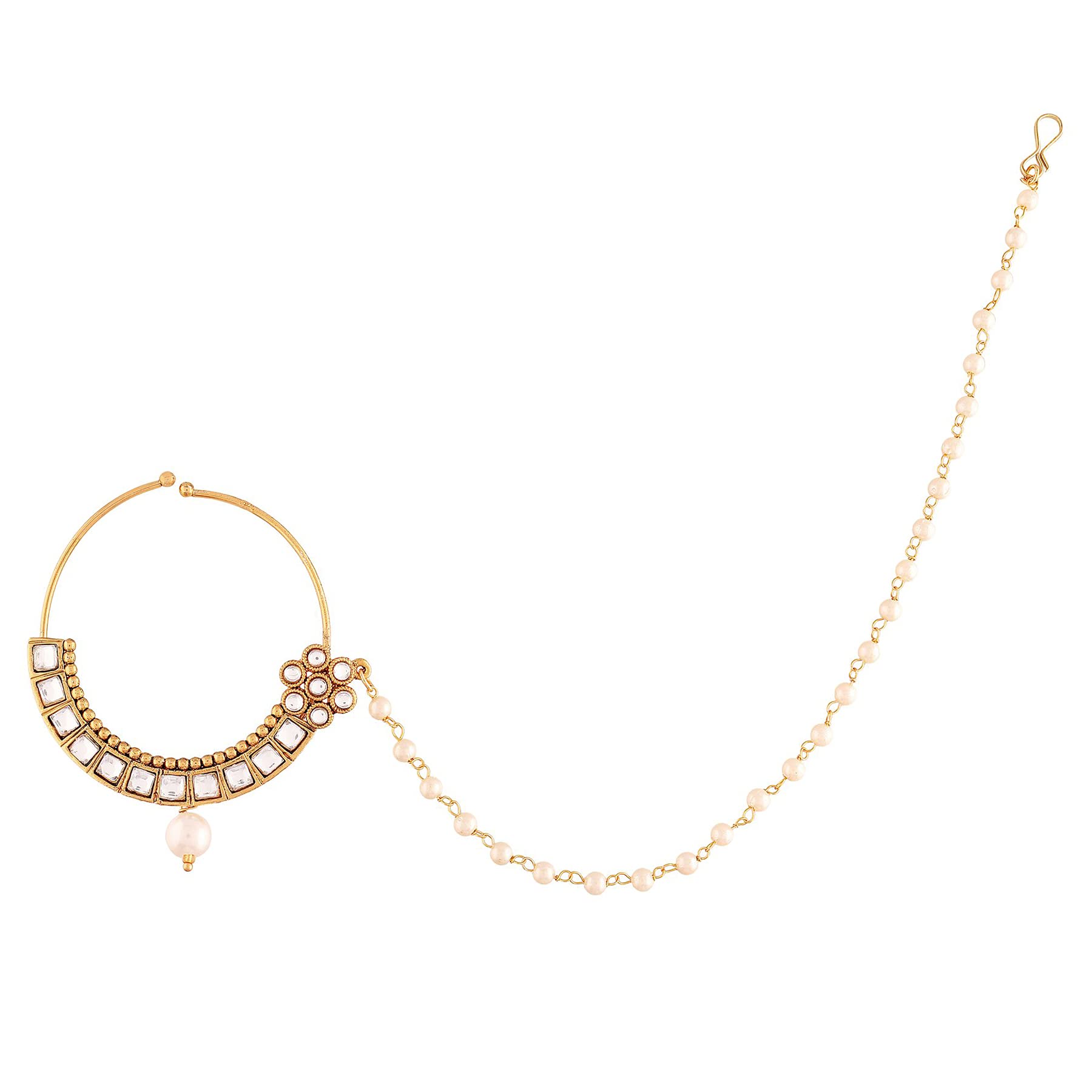 See full amazon price history chart for Peora Gold Plated White Kundan Studded Nose Ring with Pearl Beaded Chain for Women Peora Gold Plated White Kundan Studded Nose Ring with Pearl Beaded Chain for Women (B09CMDL2YD) Amazon Price History, Amazon Price Tracker