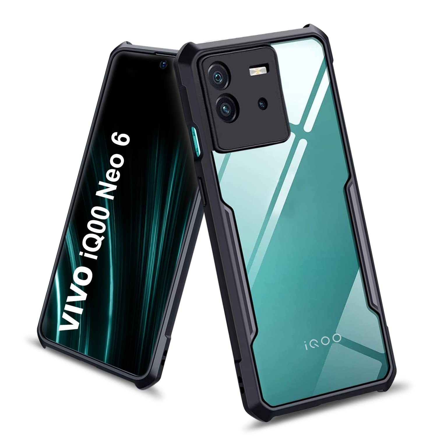 Dashmesh Shopping Plastic Shockproof Crystal Clear Back Cover Case For Iqoo Neo 6/Neo 6 Se, 360 Degree Protection, Protective Design, Transparent Back Cover Case (Black Bumper) (B0BS3W7RJY) Amazon Price History, Amazon Price Tracker