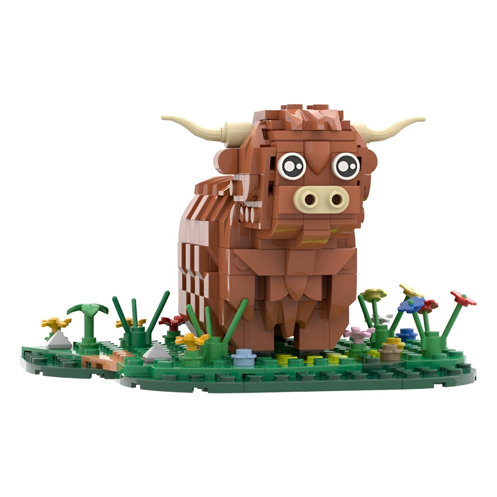 Highland Cow Building Blocks Set, 398 PCS Farm Animal Bricks Toy, Creative Scottish Cattle Building Model, Gifts for Adults — image 1