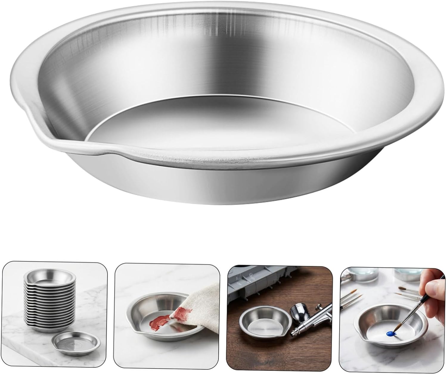 Alipis Paint Mixing Trays with Precision Mixing Capability Stainless Steel Round 15pcs and Easy to Clean Design and for Model Painting and Outdoor Sketching for Model Painting Outdoor