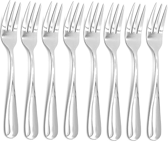 ERCENTURY Stainless Steel Forks, Salad Forks, Dessert Forks, Appetizer Forks,Size:5.4 Inch (8 pcs)