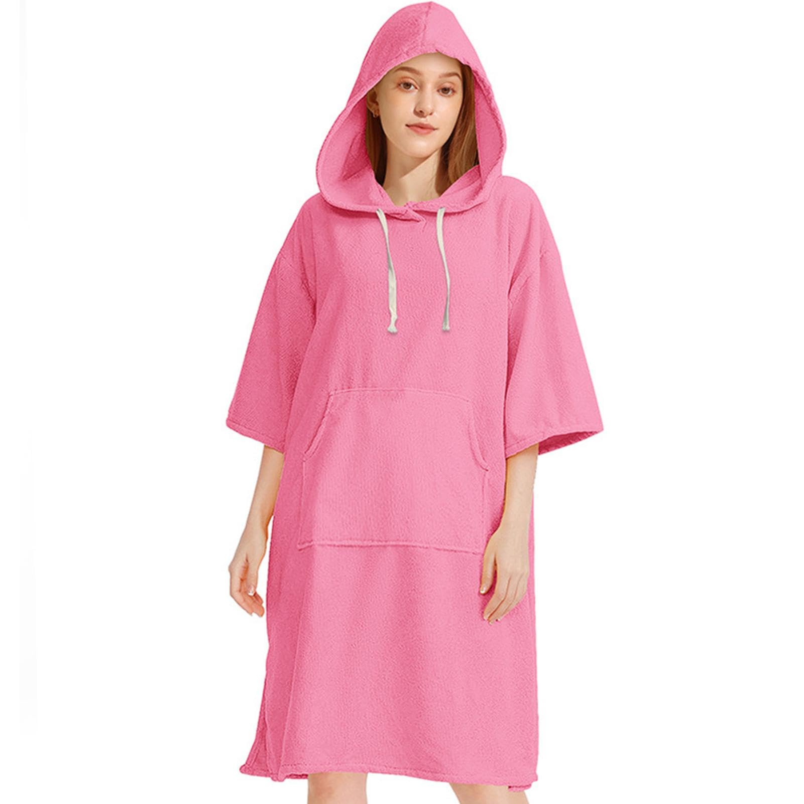 Poncho de plage à capuche, poncho en microfibre absorbant l'eau – Poncho unisexe lavable en machine, poncho d'extérieur pour camping, sauna