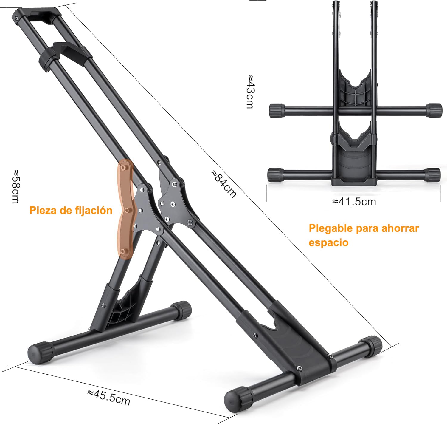 CXWXC Soporte de bicicleta para bicicletas de 20 a 29 pulgadas y 730 C MTB, bicicletas de carretera, plegable, soporte para suelo, garaje, almacenamiento al aire libre (S101)