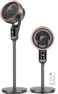 Ventilatore a Piantana, 2 in 1 Ventilatori da Tavolo, 30dB Smart Ventilatore Silenzioso, Telecomando,90°, 12 Velocità, 3 Modalità, Altezza 75-105cm, Timer 12H