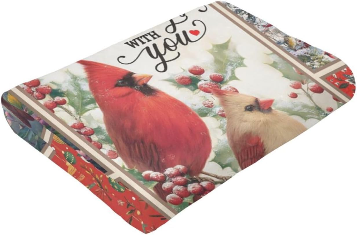 Cardinal Throw Blanket Christmas Cardinals Flannel Blankets Red Birds Plush Super Soft Cozy Warm Decor Gifts for Boys Girls Kids Adults Men Women 40" x 50" - Image 8
