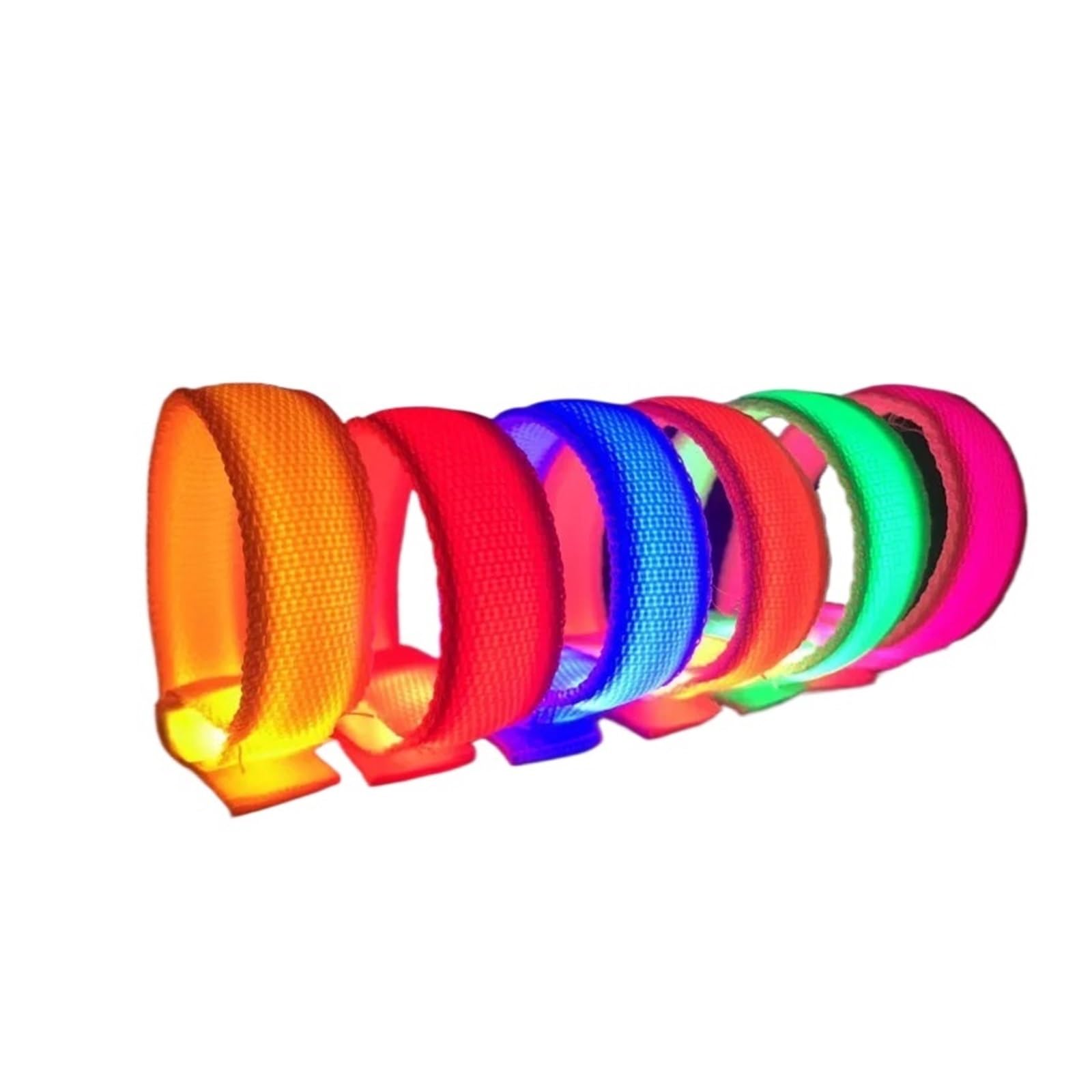 Generisch 2/8 Stück im Dunkeln leuchtende Armbänder, Neon-Armbänder, leuchtende Sport-Armbänder, wasserdichte Design-Requisiten for Musikfestivals, Neujahr und Weihnachtsfeiern(Pink,8pcs)